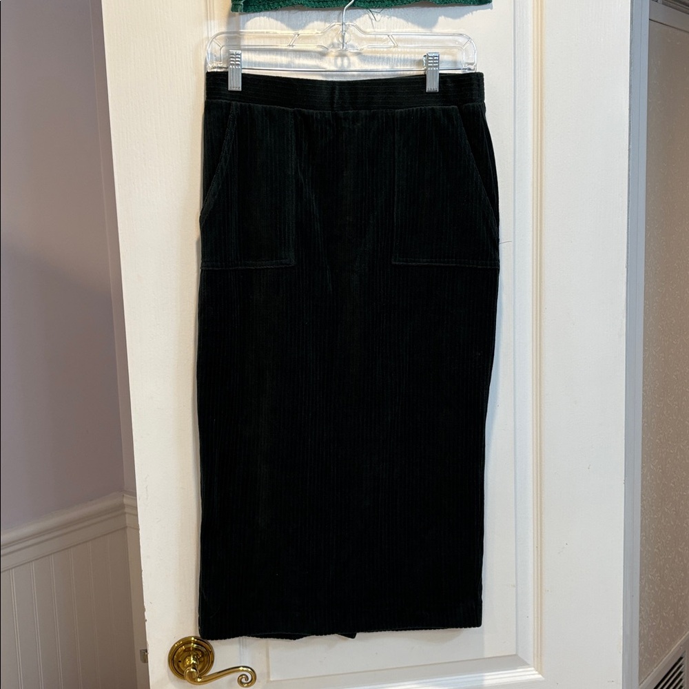 NWT Green Corduroy Midi Skirt